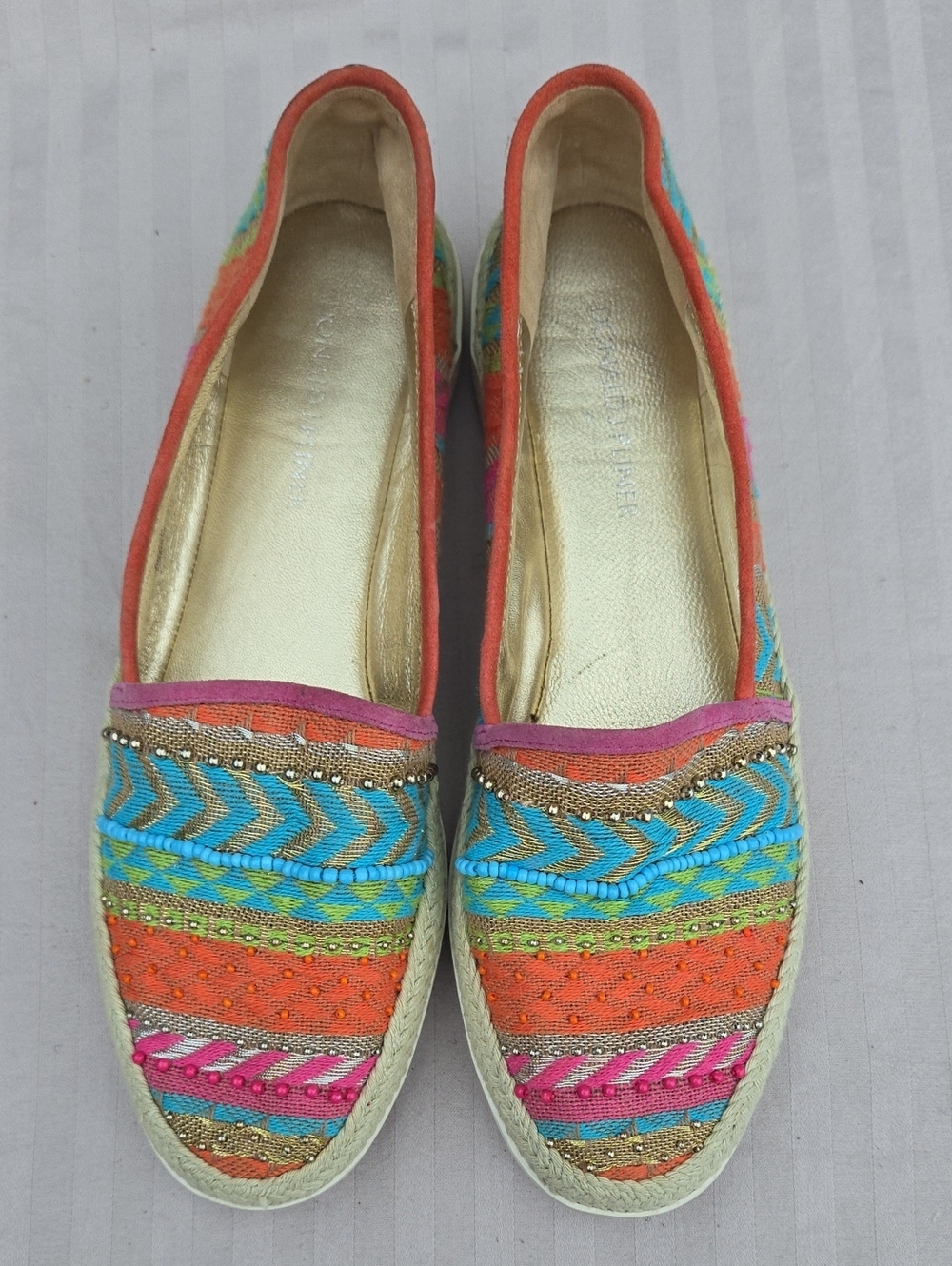 Donald J Pliner Pizasp Beaded Espadrille Flats Size 6.5M